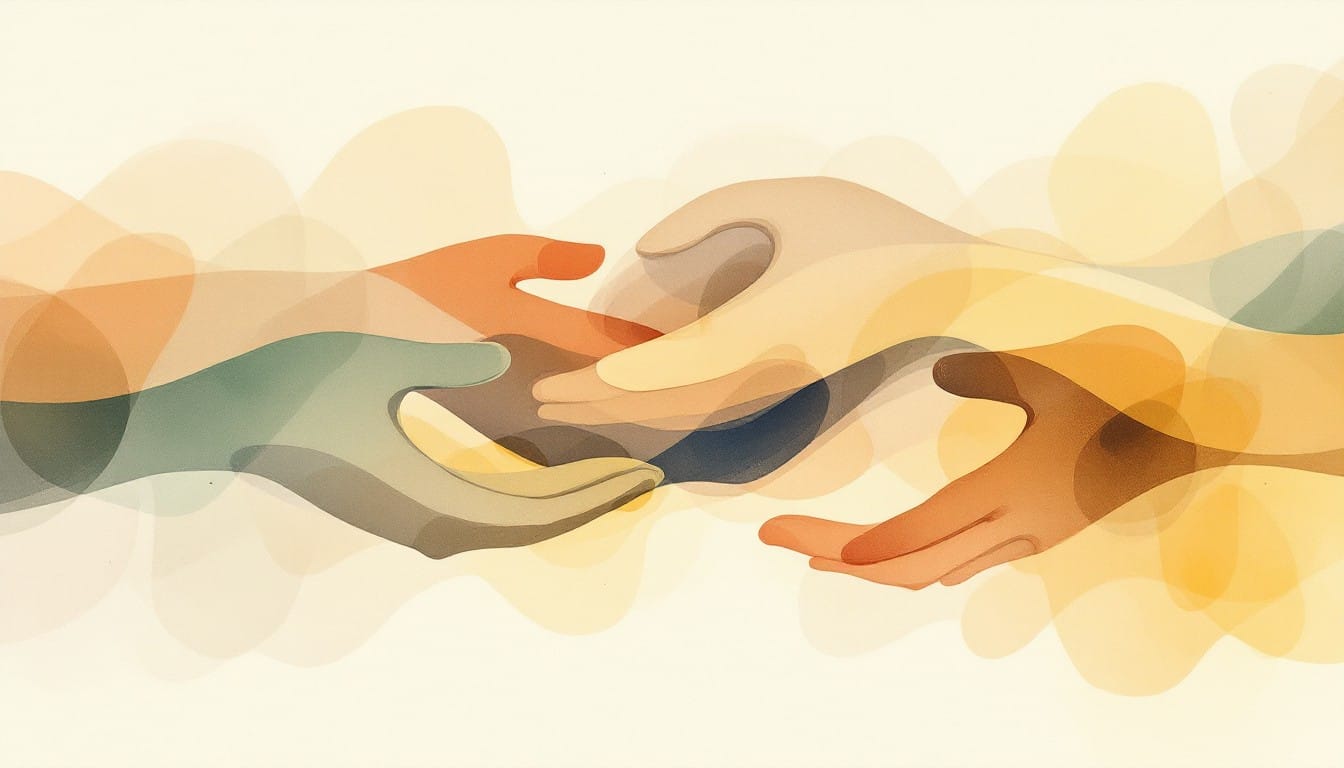 Women holding hands supporting each other