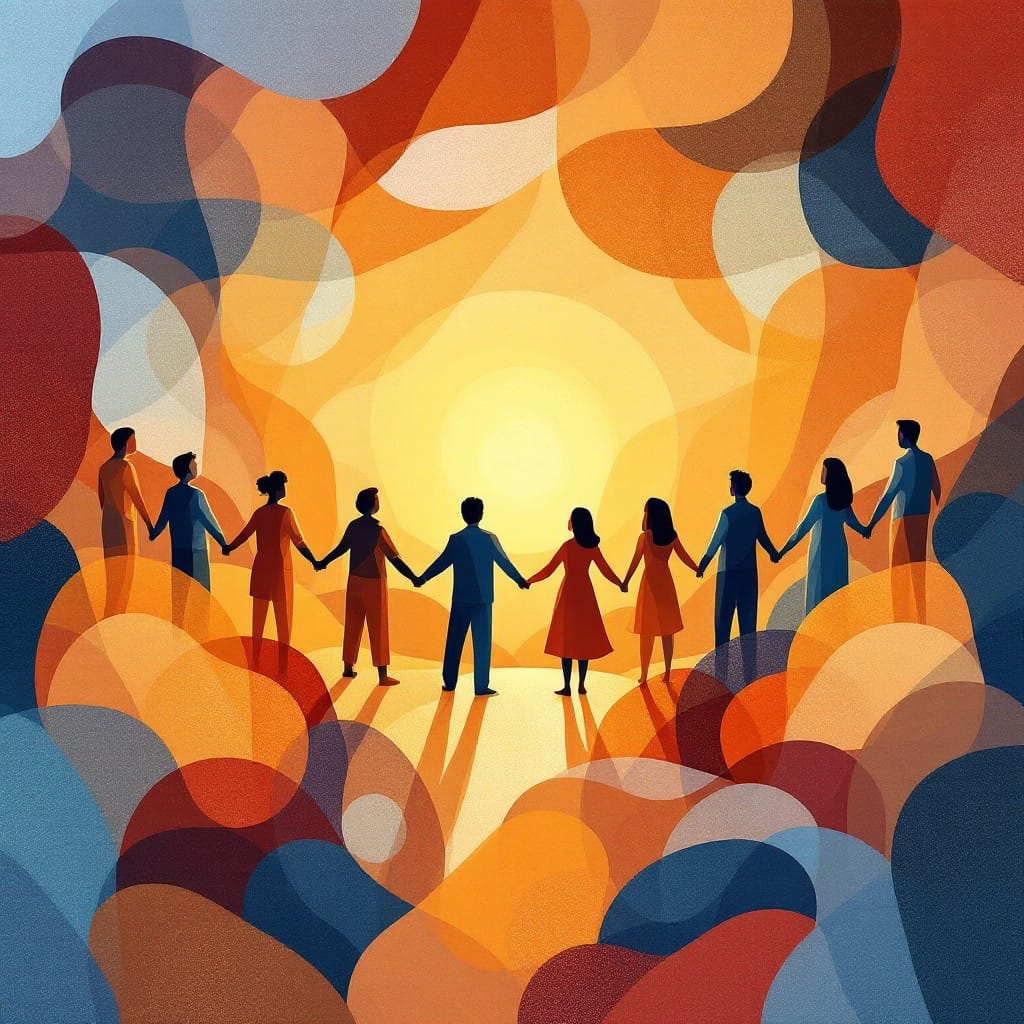 Women holding hands supporting each other